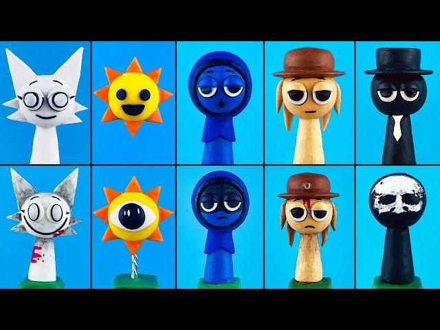 Лепим фигурки Sprunki Incredibox + Horror  Спрунки Лепка ОК часть 4