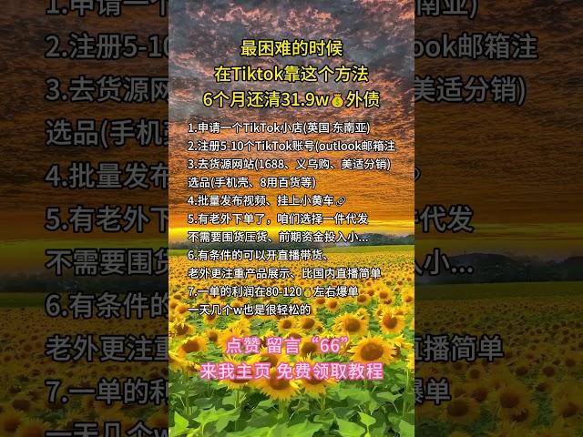 #赚钱#副业#运营#短视频#跨境电商#商业思维#带货#自媒体#TikTok赚钱#创业