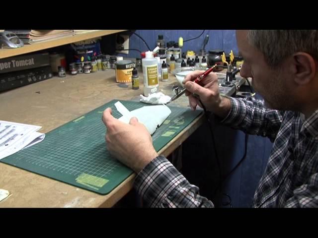 Model airplane painting /  brushing