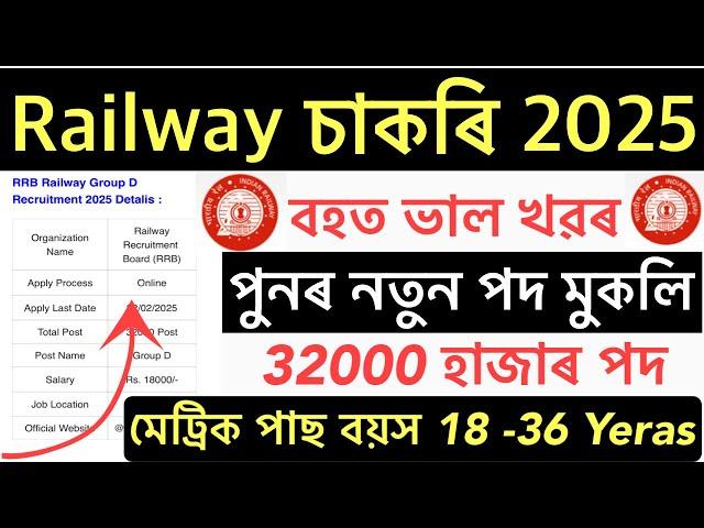 Good NewsRailway New Recruitment 2025// New Vacancy 32000 Post Out Apply Online 10th Pass Jobs