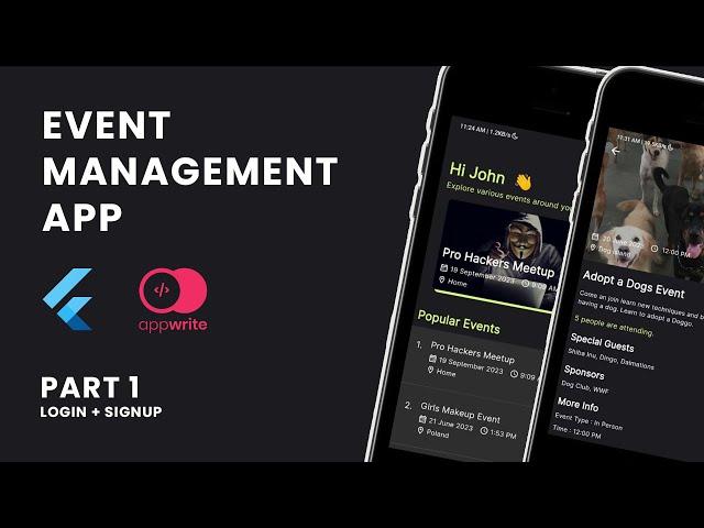 Event Management App using Flutter & Appwrite | Login & Signup | Part 1