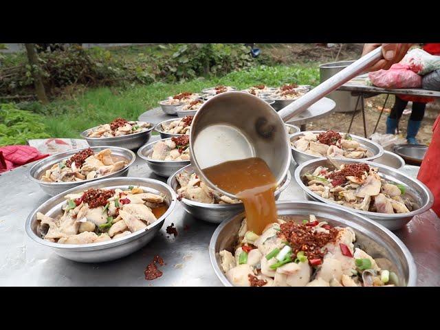 Country chef's big banquet, 380 table of ten meat and eight vegetarian four soups