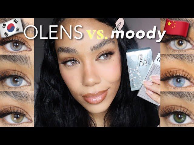 OLENS VS MOODY LENS Comparison! Review & Try-On (Testing Korea & China Contacts!)