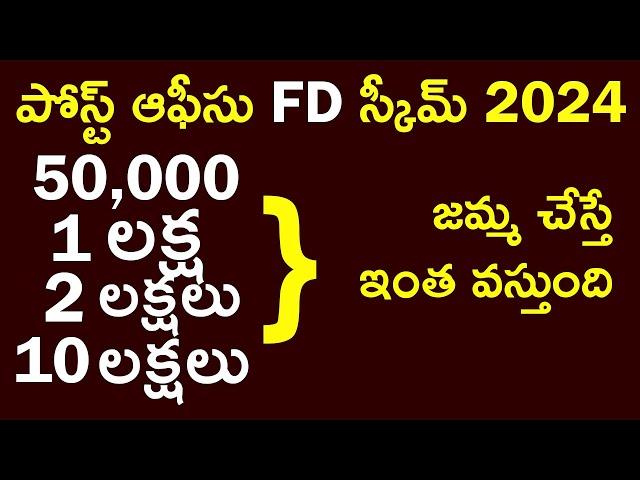 Post Office Fixed Deposit Scheme 2024 | FD Interest Rates 2024