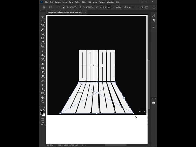Perspective Text Effect in Photoshop - Photoshop Manipulation Tutorial #shorts #photoshop