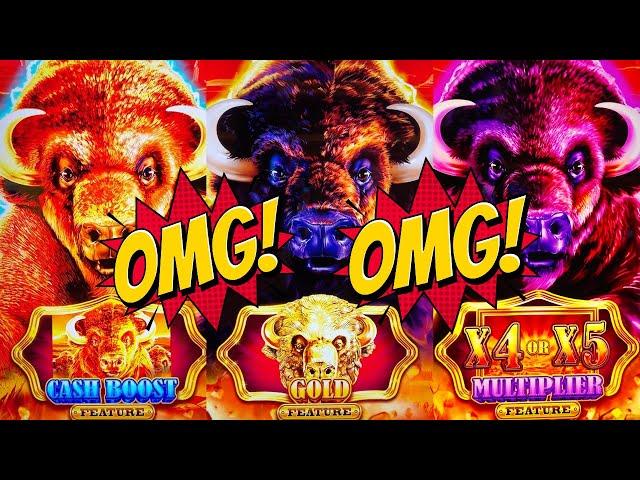 WOW! BIG BUFFALO WIN!!  NEW BUFFALO GOLD CASH COLLECTION Slot Machine (Aristocrat Gaming)