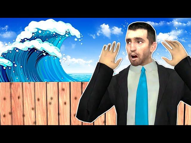 Tsunami Survival in a FORT! (Garry's Mod)