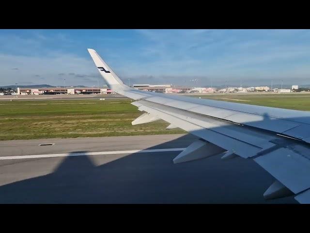 Finnair Airbus A321 takeoff from Faro FAO/LPFR