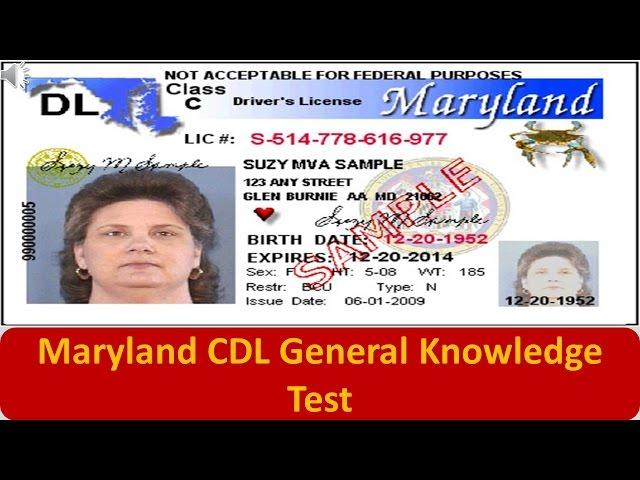 Maryland CDL General Knowledge Test