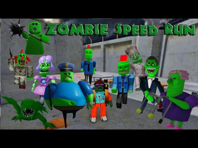 9 ZOMBIE Speed Run Escape Mr Funny, AniTron, Siren Cop, Carnival, Castle, Grumpy Gran SCARY OBBY