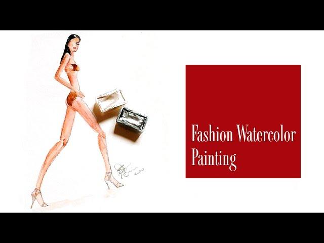 How to Paint a Fashion Illustration with Watercolors A Model in a Swimsuit