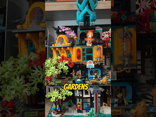 How Ninjago City Markets looks next to Ninjago City Gardens