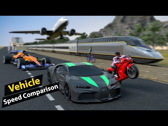 Vehicles top Speed Comparison in 3D