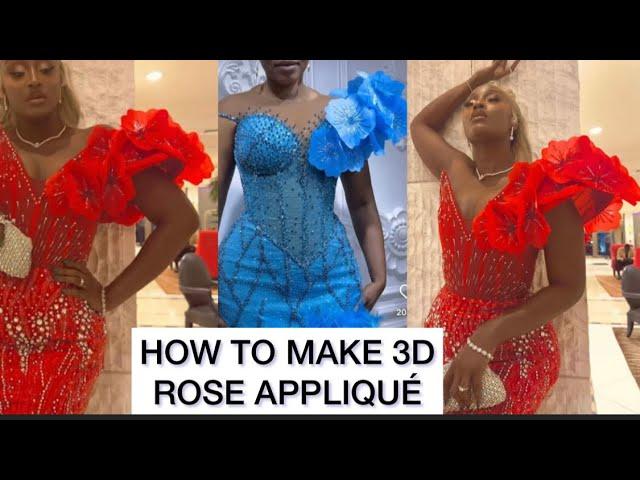 HOW TO MAKE A TRENDY 3D ROSE APPLIQUÉ #applique  #3dapplique