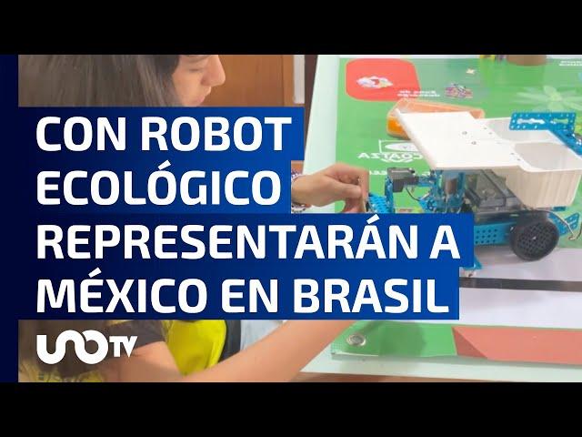 Niñas veracruzanas competirán en Brasil con robot ecológico