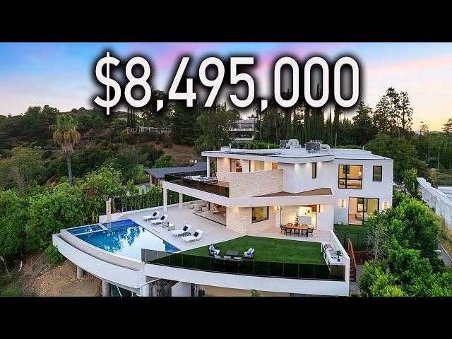 Touring an $8,495,000 Encino Mansion with a Curved Infinity Edge Pool!