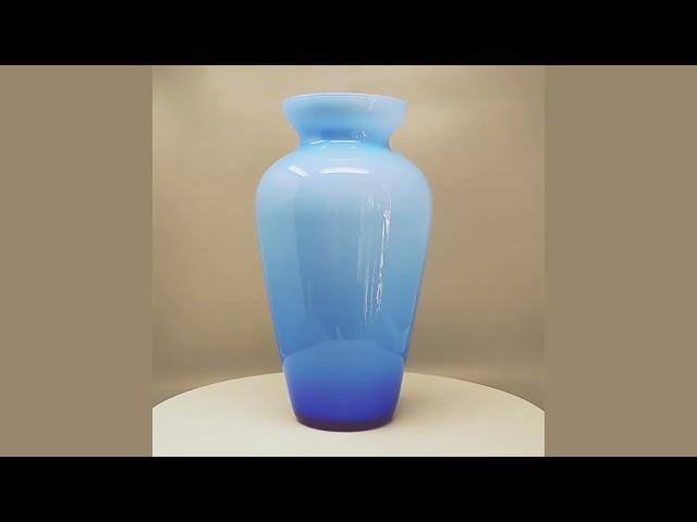 1960s Astonishing Blue Jackated Vase in Murano Glass. Made in Italy