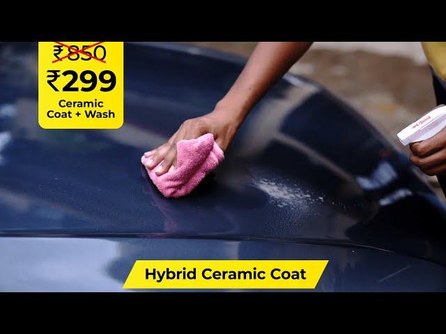 Hoora 299rs Hybrid-Ceramic Coat Car Wash - Doorstep Self-Powered Bagpack - Download the App NOW!