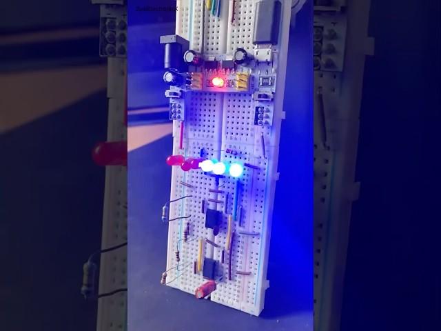 DIY Police Lights Effect Using NE555 Timer ICs | Astable Multivibrator with Red & Blue LEDs #police