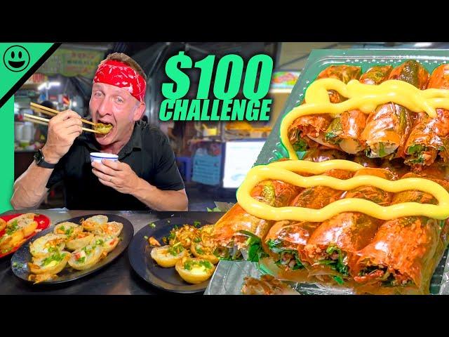 $100 Vietnamese Night Market Challenge!! Super CHEAP Street Food in Saigon!!