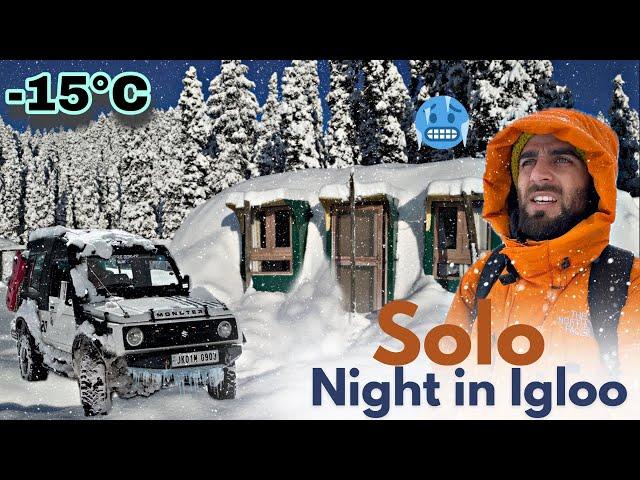 Solo Night in the Snowy Mountains || Heavy Snowfall || Doodhpathri Kashmir || The Umar