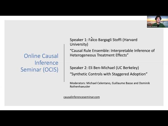 Online Causal Inference Joint Seminar: Falco Bargagli Stoffi and Eli Ben-Michael