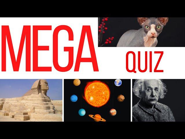 100 QUESTION MEGA QUIZ | The best 100 general knowledge trivia questions from my first 50 videos.