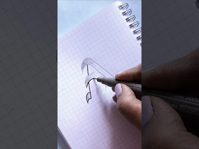 Letter A pencil calligraphy, #ytshorts #art #satisfying #calligraphy