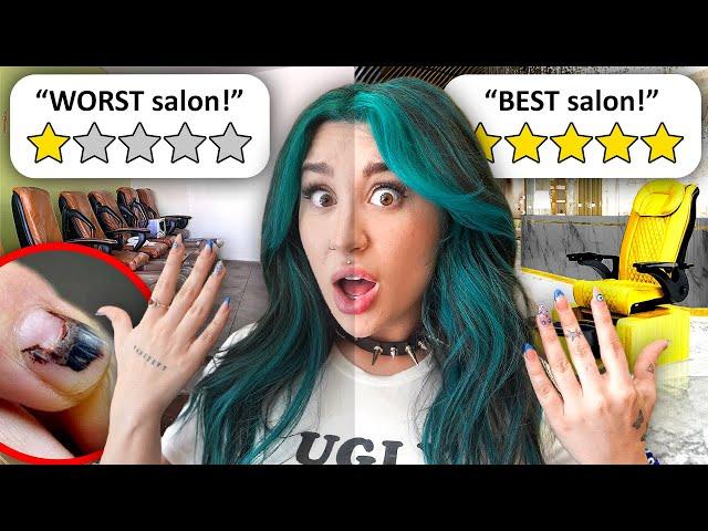 Going to THE WORST & BEST Rated NAIL SALONS IN MY CITY (one hand each)