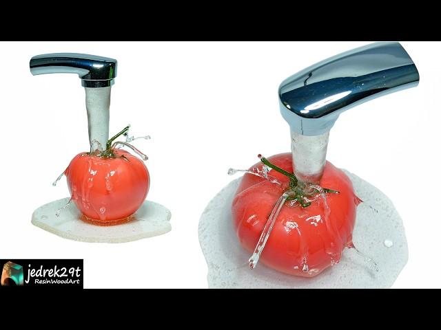 Moment Frozen in Time. Tomato in Water. RESIN ART