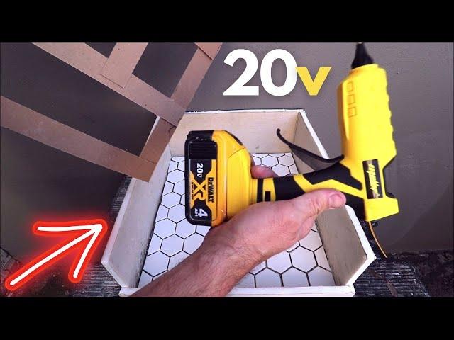 Tile Templating with Mellif Cordless Glue Gun Using Dewalt 20V Batteries