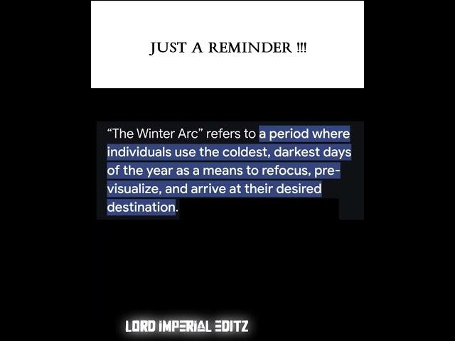 WINTER ARC ️