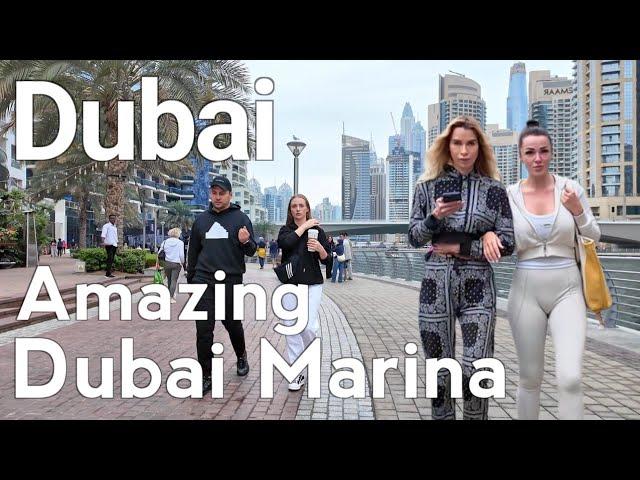 Dubai [4K] Amazing Dubai Marina Walking Tour 2024 