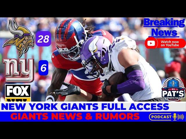 New York Giants |Recap: Vikings Embarrass Giants 28-6 On 100th Season Home Opener!!