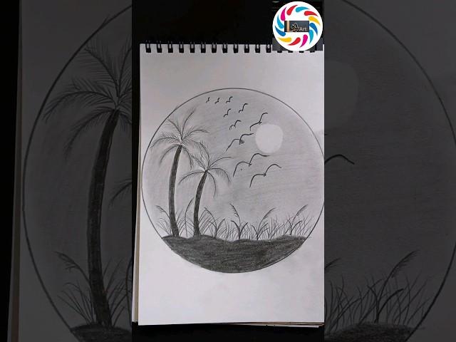 circle scenery drawing #shorts #scenerydrawing #shortsviral #shortsfeed
