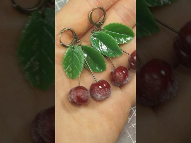 Cherry earrings from polymer clay | Christmas ideas | DIY Tutorial  #diy #handmade #polymerclay