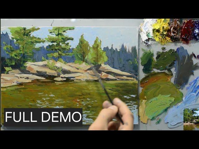 Impressionistic painting tutorial | Stones by the lake | Full time demo