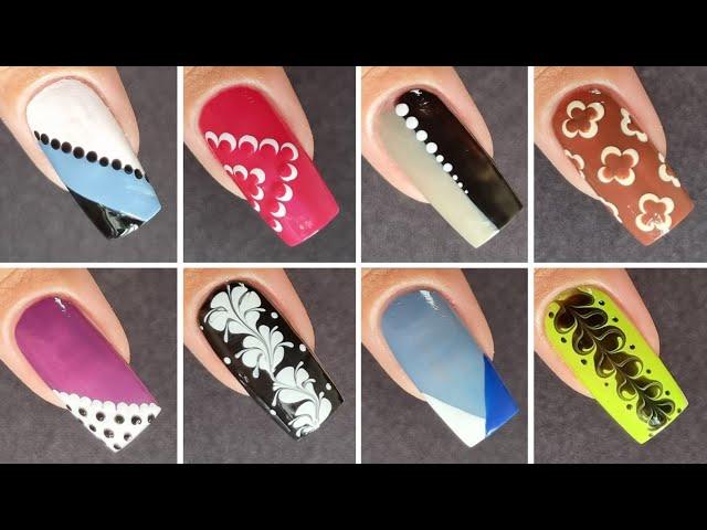 Top 8 Easy Nailart at Home || Nailart within only 2 minutes #naildesign #nailart #nailtutorial #