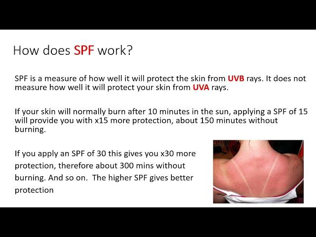 Lesson 5 Sunscreen UVA UVB GCSE Technical Award in Hair and Beauty Studies Unit 202