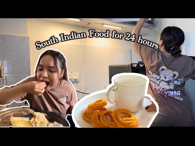 I cooked and ate *SOUTH INDIAN Food for 24 hours | Ghee Karam Dosa | Rasam Rice | Murukku