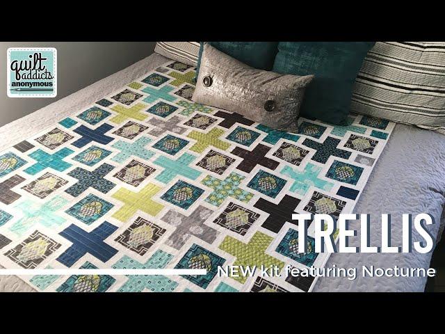 Easy pattern for showing off fabric! New Trellis kits featuring Nocturne by Stephanie Soebbing