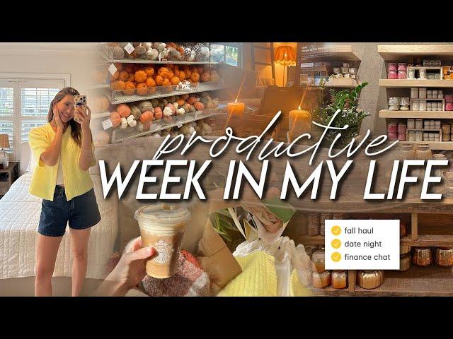 WEEK IN MY LIFE | fall shopping, haul, how I’m really doing, finances chat, date night, & trip prep!