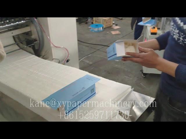 Semi automatic facial tissue carton box packing production line