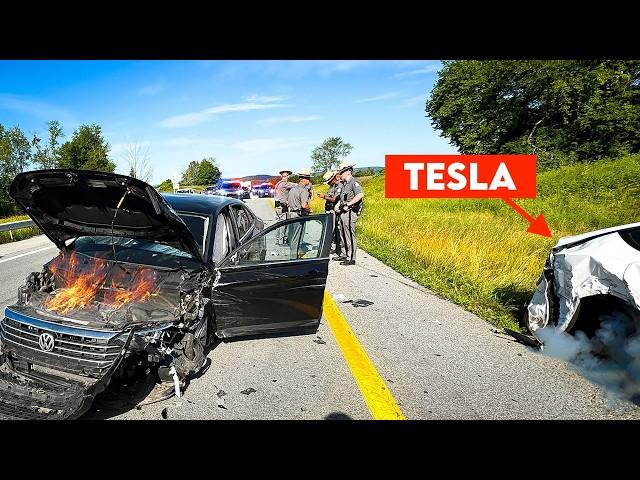 Police Shocked By High-Speed Tesla Crash