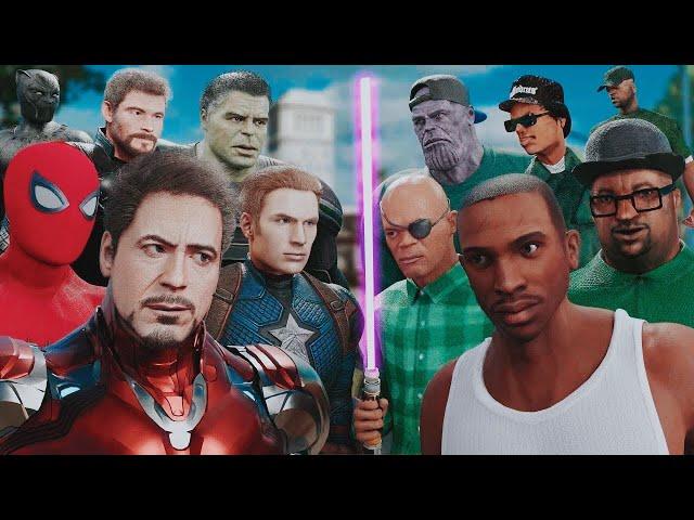 THE AVENGERS vs. GROVE STREET! | (MARVEL vs. GTA SAN ANDREAS) - EPIC BATTLE