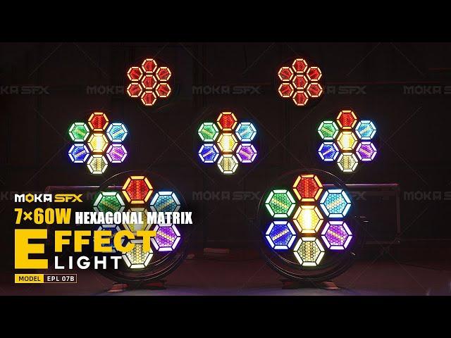 MOKA SFX 7x60W RGB Hexagon Matrix Background Effect Light - Ultimate Creativity for Light Shows! 