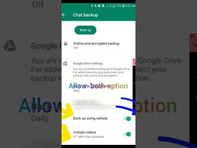 WhatsApp chat backup in Google account and Google drive