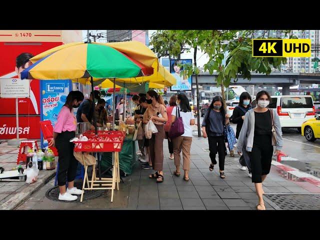 [4K UHD] Walking In Downtown Bangkok | Makkasan Airport Rail Link Station to Asok Area