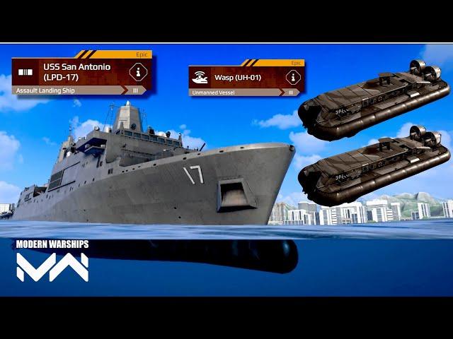 Modern Warships: USS San Antonio & Wasp Hovercraft Review-Damage test #modernwarships