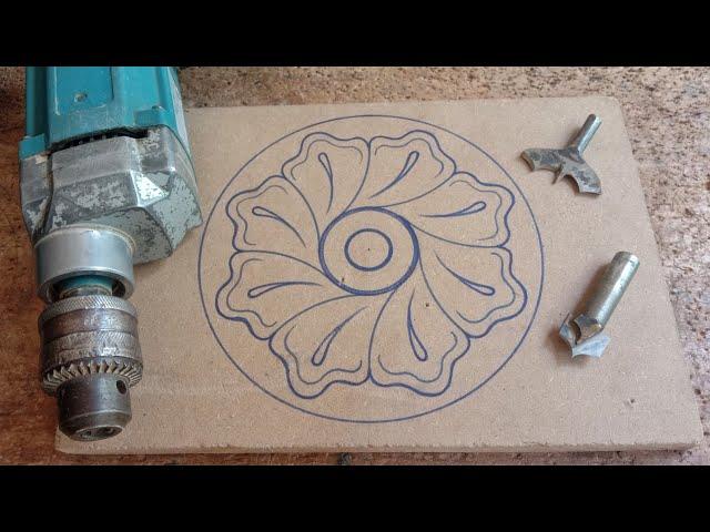 Easy and Beautiful Wood Carving Flower Design With Router Machine Bits